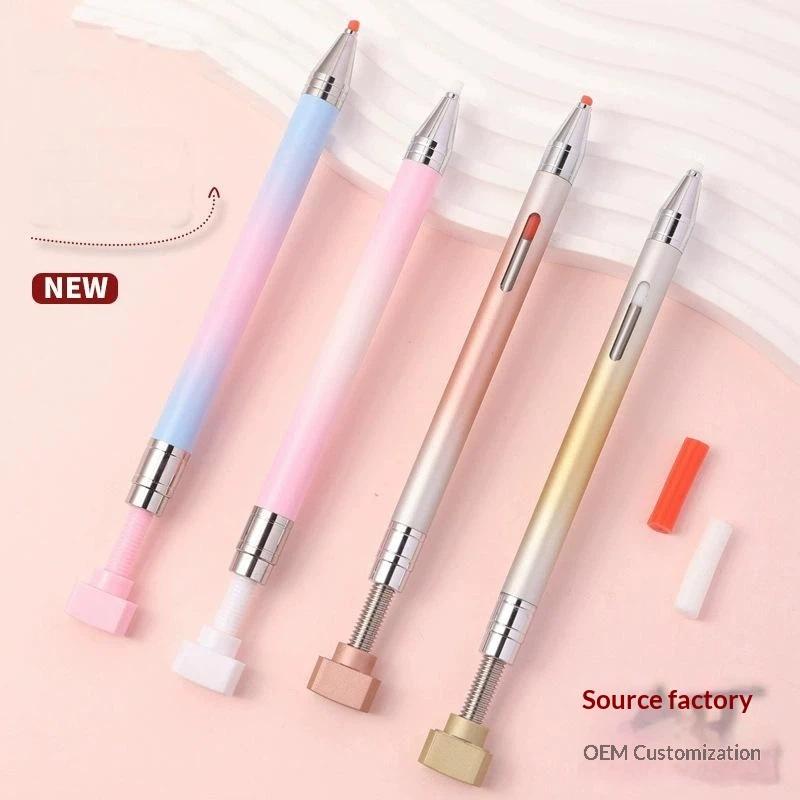 Contour Palette Stick - แท่งแว็กซ์สำหรับแต่งเล็บแบบไล่เฉดสีพร้อมหัวเจาะแบบมีกาวในตัว, ปากกาแต่งเล็บแบบหมุนได้ พกพาสะดวกสำหรับใช้ในร้านทำเล็บ