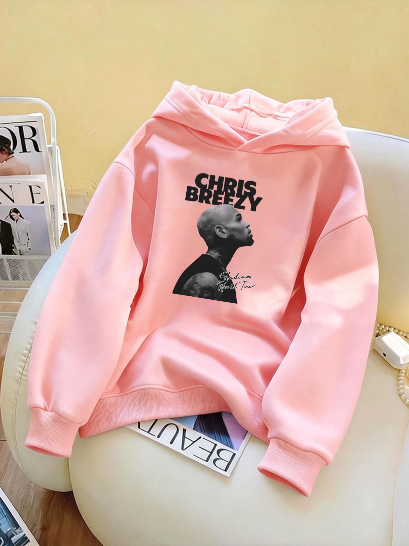 เสื้อสเวตเตอร์มีฮู้ดพิมพ์ลายสไ - Beauty & Makeup Katia Di Paola บทวิจารณ์และราคา